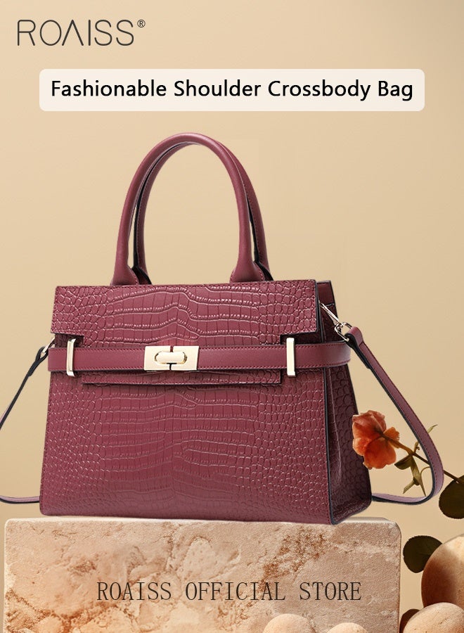 حقائب يد فاخرة ذات نسيج راقٍ للنساء، سعة كبيرة وأنيقة، حقائب كتف عصرية مع حقيبة هدية، مناسبة كهدية للأم والزوجة والعروسة، تصلح لعيد الميلاد والزفاف ورمضان