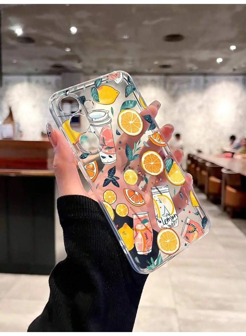 شي إن غطاء هاتف شفاف وخفيف الوزن بتصميم برتقال وليمون ، مقاوم للماء والصدمات ومقاوم للخدش متوافق مع سامسونج A35 5G - Image 1