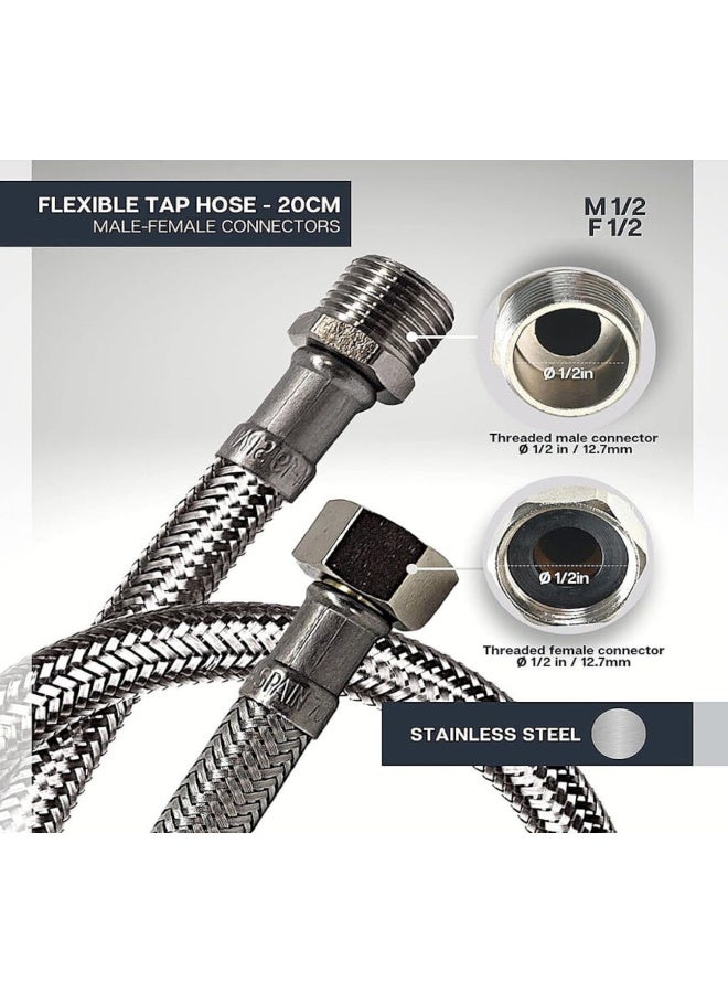 Biella 1/2Inch Male And Female Corrugated Electrical Proof Pipe Braided Stainless Steel Flexible Conduit Metal Hose (45Cm)  - Image 3