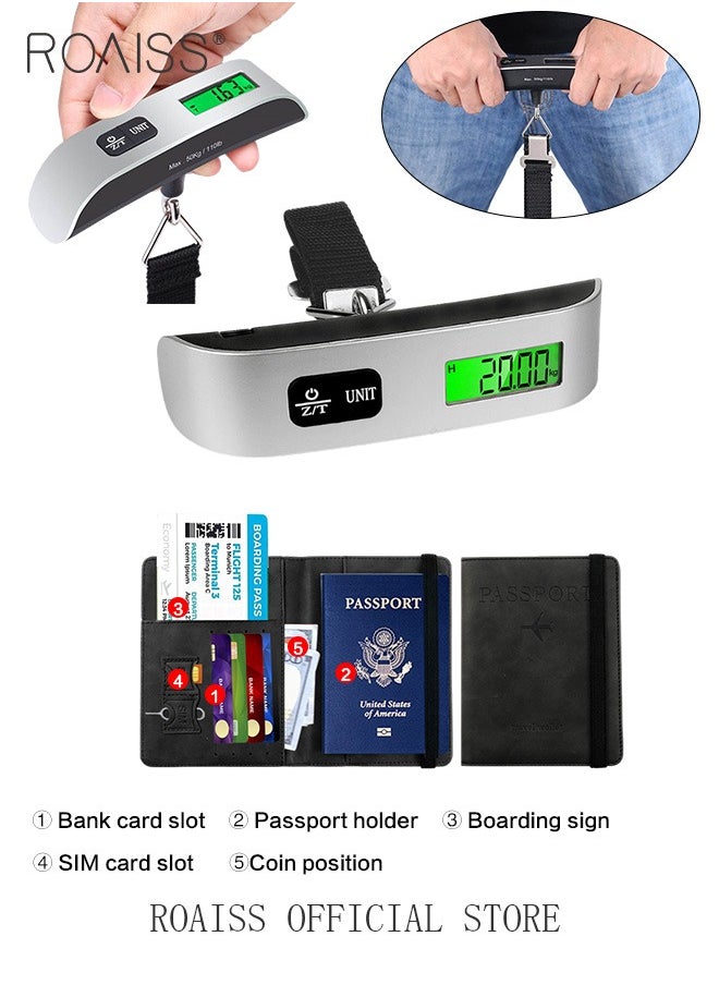 roaiss - 8 Piece Travel Accessories Set Includes Luggage Cover, Luggage Tag, 2 Straps, 1 Buckle, 1 Card Holder, Stickers, and 1 Scale, Perfect for Travel and Going out Unisex - Image 1