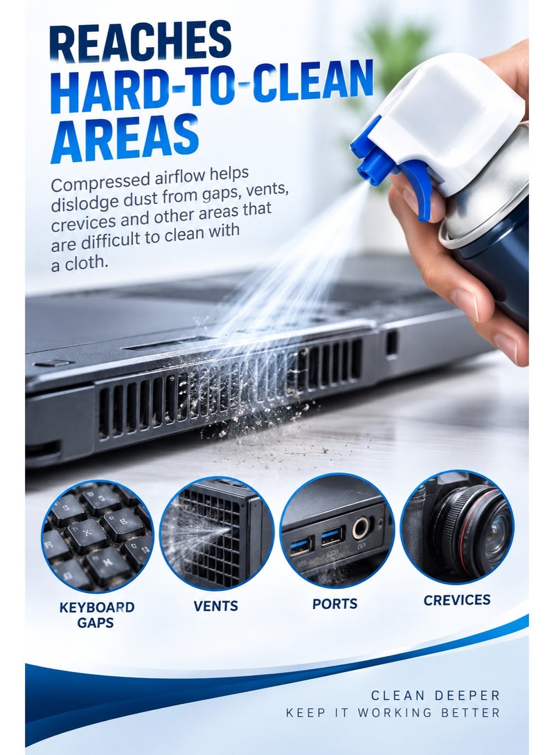 Giga Compressed Air Duster for Electronics, Computers, Keyboards, Laptops & Car Interiors – GIGA630, 450ml - Image 4