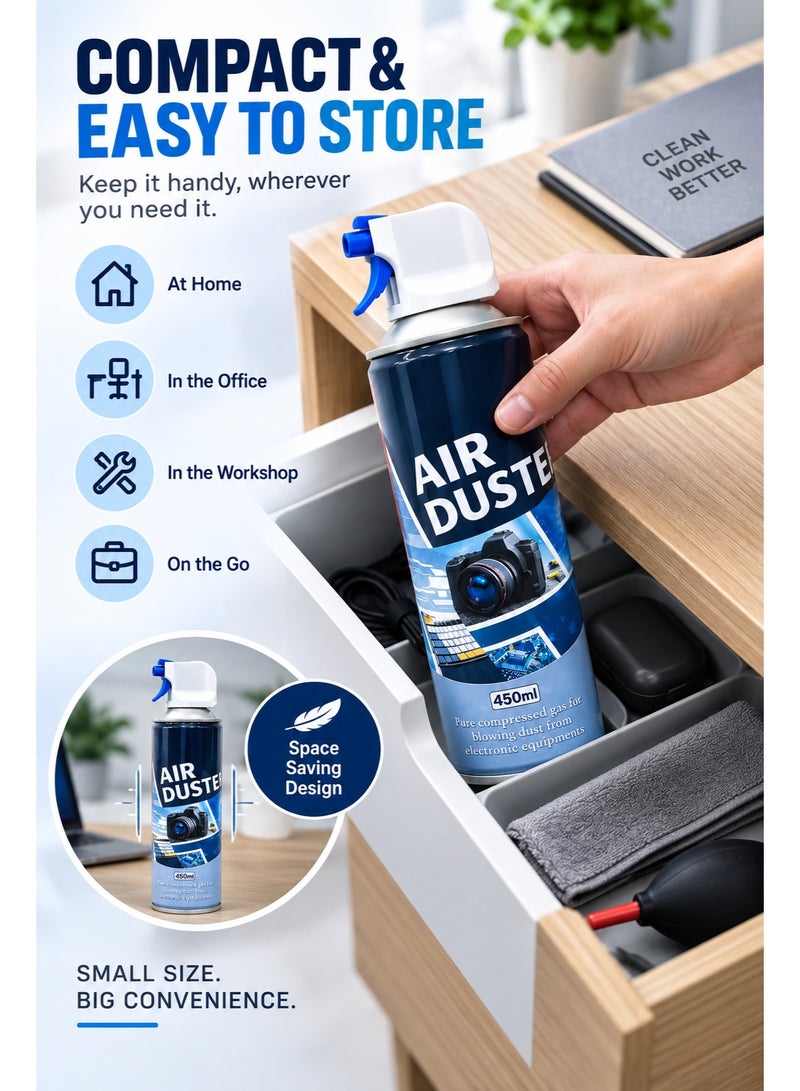 Giga Compressed Air Duster for Electronics, Computers, Keyboards, Laptops & Car Interiors – GIGA630, 450ml - Image 5