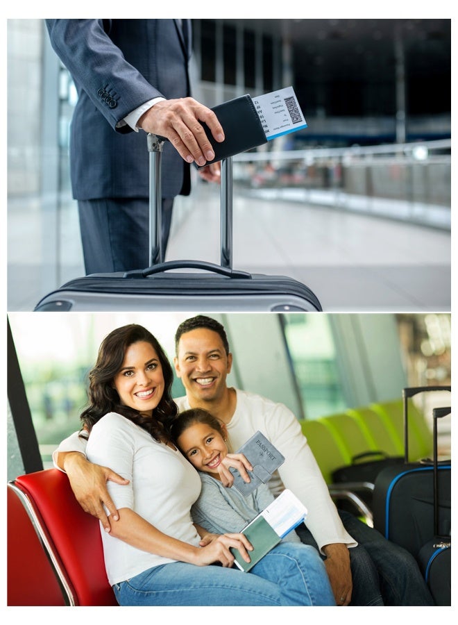 بيت مارت غطاء حقيبة جواز السفر المانع لـ RFID من هوم-مارت، مع فتحات للإكسسوارات الضرورية أثناء السفر، وحامل جواز سفر للهوية والبطاقات الائتمانية والبطاقات التجارية وتأشيرات الصعود، أخضر - Image 4