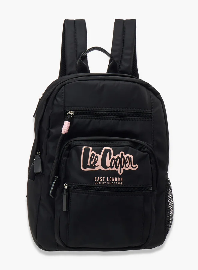 لي كوبر Logo Print School Backpack with Adjustable Straps and Zip Closure - 32x13x42 cm