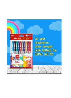 Cello Cello Geltech Fun Glitter Gel Pen Pack Of 10 Multicolor  - Image 3