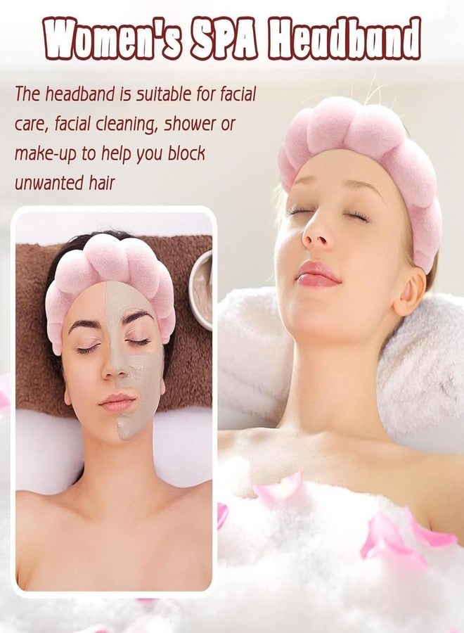Pamidhar Facial Spa Headband for Women Girls, Soft Sponge Headband for Face Washing, Shower, Makeup Headband Fashion Clouds Hairband Non Slip Hair Hoop Headwear (Pink) (Pink) - Image 5