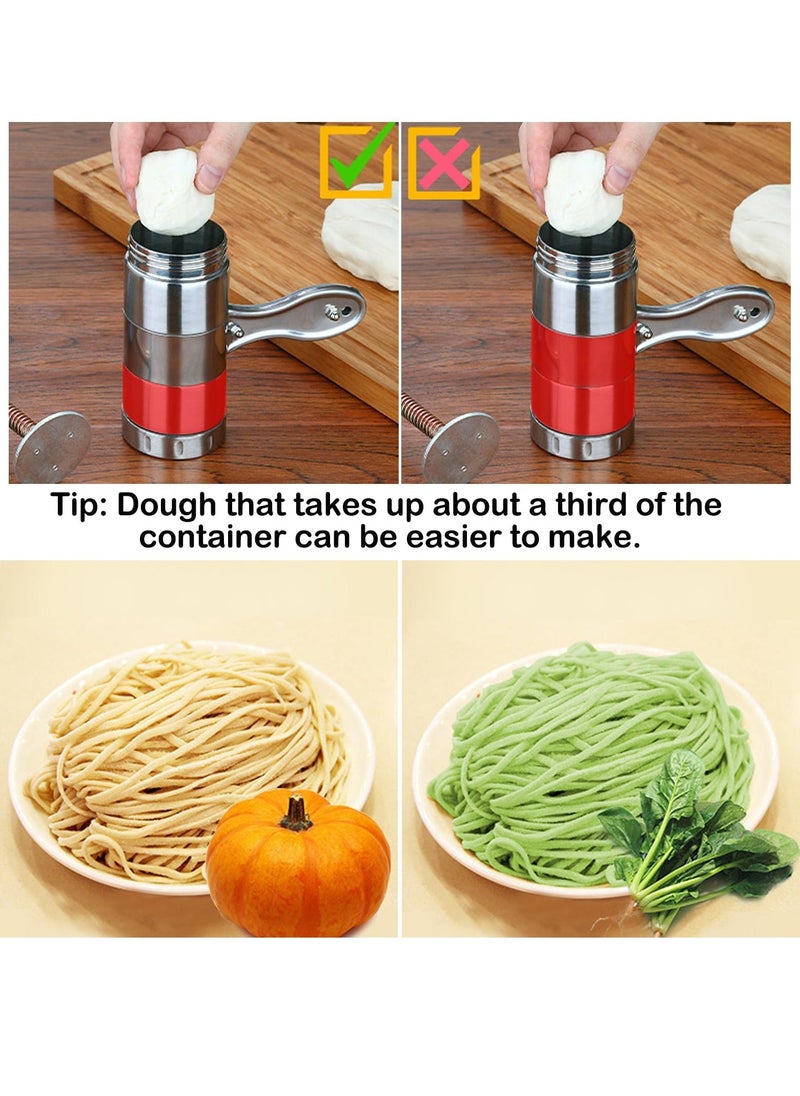 Pasta Maker Noodle Maker with 6 Mould Manual Pasta Machine Stainless Steel Ramen Noodle Press Spaghetti Maker Portable Pasta Machine Tools Suitable for Travel Picnic Camping Home - Image 5