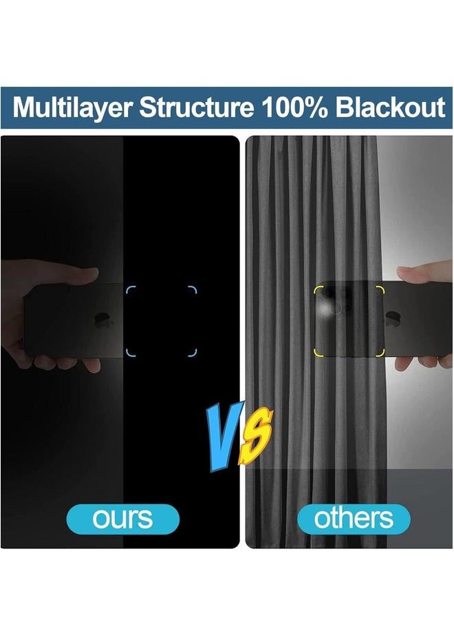 HOMESTAR ستائر تعتيم محمولة، مجموعة 6 قطع، 150x200 سم، ظل مع شرائط فيلكرو وشرائط لاصقة، 100% ستائر نوافذ، تغطية، بدون حفر، سهلة القطع، مناسبة لغرفة النوم، غرفة الأطفال، التلفاز (أسود) - Image 4