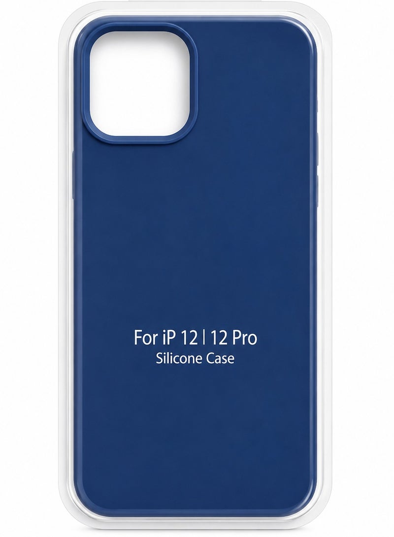 HarabiMed iPhone 12 | 12 Pro Silicone Case – Slim Shockproof Protective Back Cover, Soft & Lightweight, Blue - Image 1