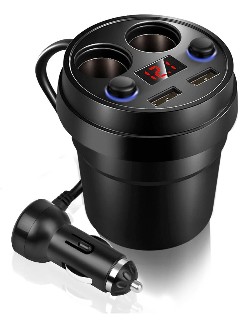 Sorandy 2 Sockets Car Cigarette Lighter Splitter, 12V/24V 120W Car Power Adapter Inverter, 3.1A Dual USB Port Car Charger Quick Charging, Compatible with Phone Androids GPS Dash Cam - Image 1