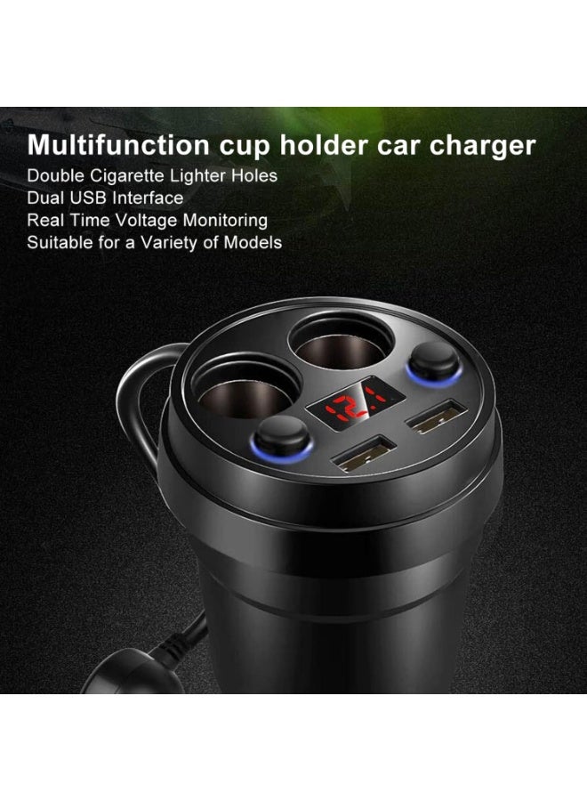 Sorandy 2 Sockets Car Cigarette Lighter Splitter, 12V/24V 120W Car Power Adapter Inverter, 3.1A Dual USB Port Car Charger Quick Charging, Compatible with Phone Androids GPS Dash Cam - Image 3