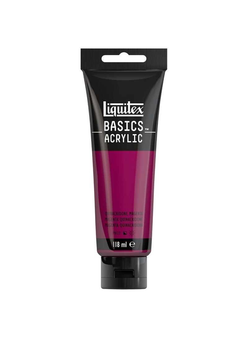 Liquitex Basics Acrylic Colour Paint Tube 118ml Content Magenta Quinacridone - Image 1