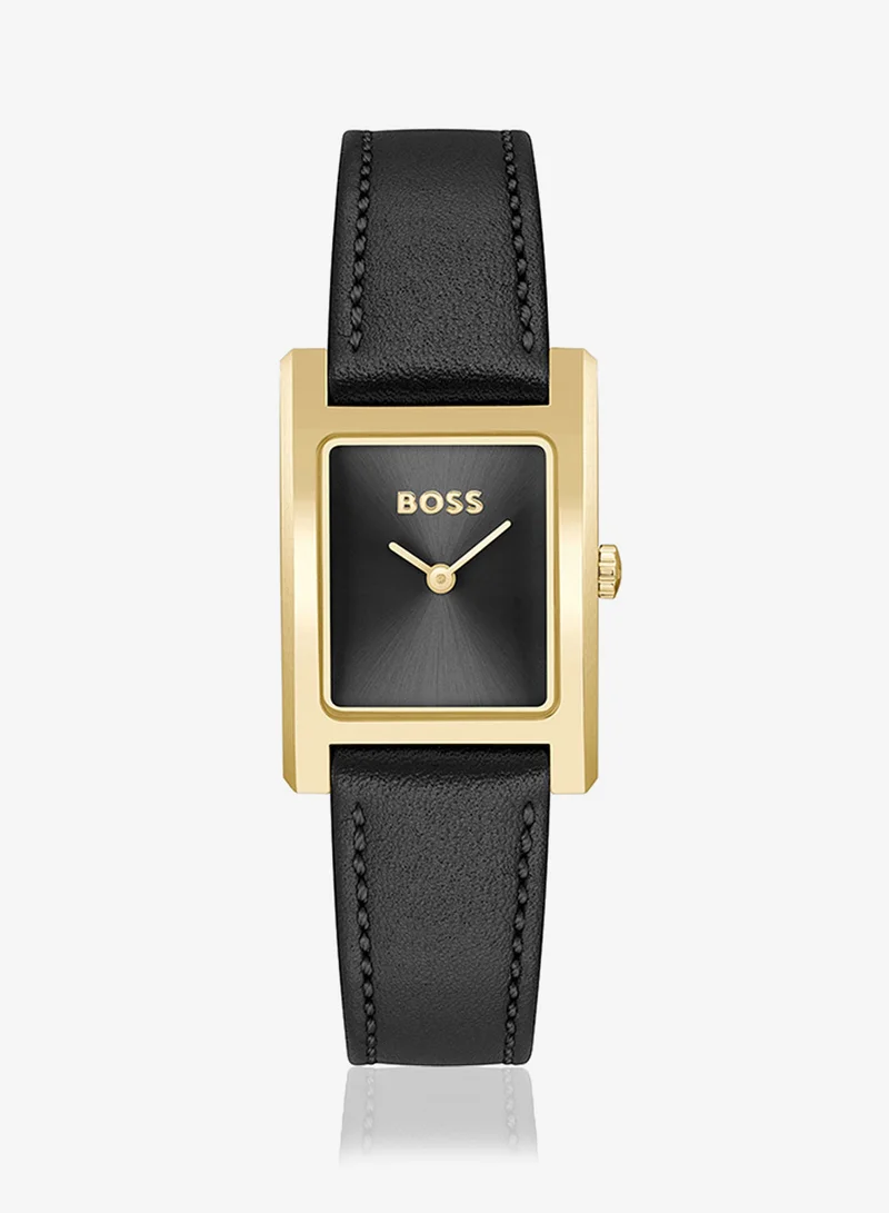 BOSS 2-Hand Lucy Collection Quartz Movement Watch For Women With Black Leather Strap - 1502742