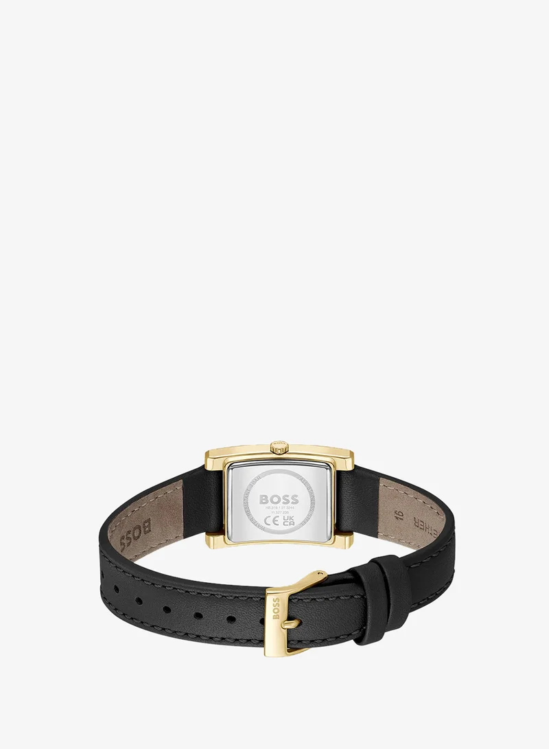 BOSS 2-Hand Lucy Collection Quartz Movement Watch For Women With Black Leather Strap - 1502742