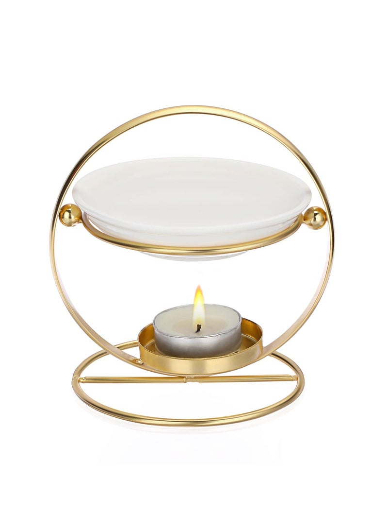Ceramic Tealight Wax Melt Warmer, Delicate Romantic Essential Oil Burner, Non-Electric Essential Oil Warmer Candle Fragrance Warmer, Aromatherapy Candle Burner Diffuser for Home Decoration - Image 1