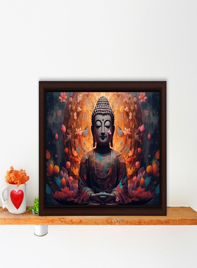 Masstone Decorative Lord Buddha in Meditation Wall Painting with UV Textured Effect Framed HD, 34x27 cm Wall Hanging Photos Home Décor Wall Art For Living Room, Drawing room, Bedroom - Image 3