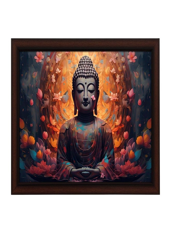 Masstone Decorative Lord Buddha in Meditation Wall Painting with UV Textured Effect Framed HD, 34x27 cm Wall Hanging Photos Home Décor Wall Art For Living Room, Drawing room, Bedroom - Image 1