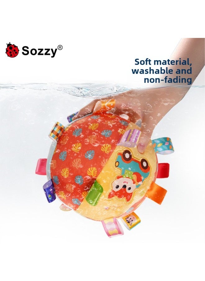 Sozz Newborn Rattle Ball Exercise Baby Grip Rattle Plush Soothing Puzzle Hand Ball Baby Toy-Color:Cute Ribbon Hand Ball-zebra  - Image 5