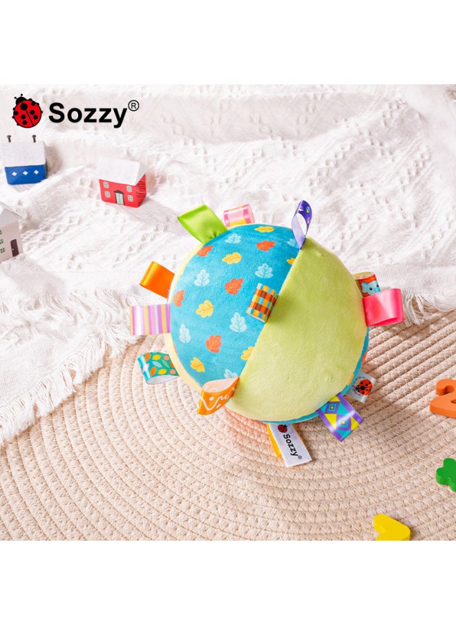 Sozz Newborn Rattle Ball Exercise Baby Grip Rattle Plush Soothing Puzzle Hand Ball Baby Toy-Color:Cute Ribbon Hand Ball-zebra  - Image 3