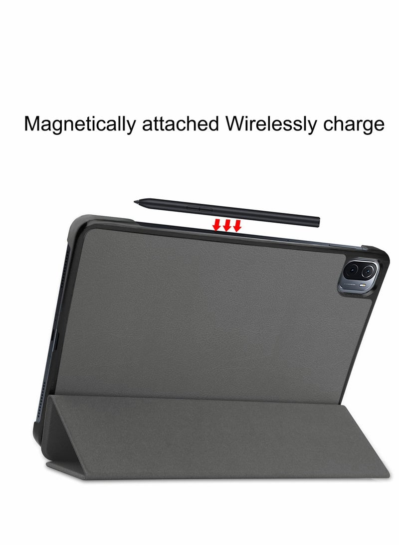 Excefore Case for Xiaomi Mi Pad 5 Pro Tablet Case，Auto Sleep Wake PU Leather Case Slim Flip Shell Case Cover for Xiaomi Mi pad 5/Mi pad 5 Pro (Gray) - Image 5