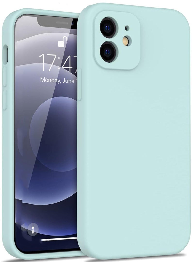 رفع القضية جراب متوافق مع iPhone 12 مقاس 6.1 بوصة، سيليكون سائل ممتاز [حماية الكاميرا] [بطانة ناعمة من الألياف الدقيقة مضادة للخدش] غطاء هاتف نحيف واقٍ مقاوم للصدمات لهاتف iPhone 12، أخضر فاتح - Image 1