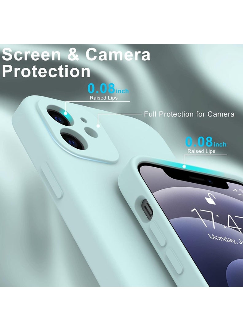 رفع القضية جراب متوافق مع iPhone 12 مقاس 6.1 بوصة، سيليكون سائل ممتاز [حماية الكاميرا] [بطانة ناعمة من الألياف الدقيقة مضادة للخدش] غطاء هاتف نحيف واقٍ مقاوم للصدمات لهاتف iPhone 12، أخضر فاتح - Image 3