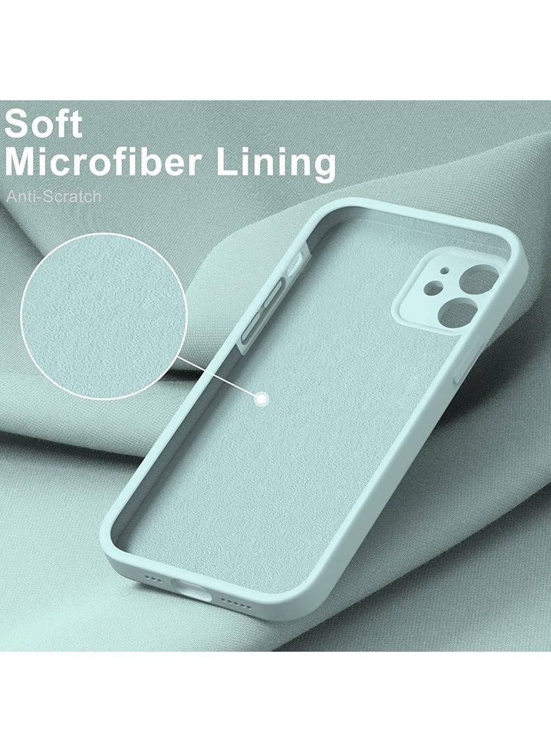 رفع القضية جراب متوافق مع iPhone 12 مقاس 6.1 بوصة، سيليكون سائل ممتاز [حماية الكاميرا] [بطانة ناعمة من الألياف الدقيقة مضادة للخدش] غطاء هاتف نحيف واقٍ مقاوم للصدمات لهاتف iPhone 12، أخضر فاتح - Image 5