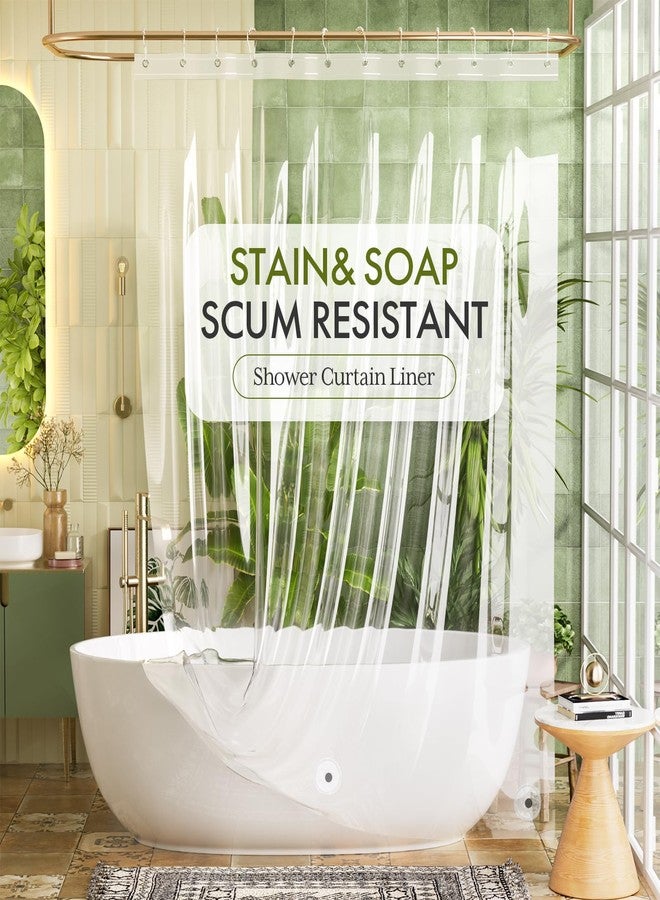 Bathway Shower Curtain Liner, Clear Shower Curtain Liner 72x84 PEVA Waterproof Extra Long Shower Curtain Liner Tall with 3 Magnets and 12 Rustproof Grommets, 84 Inch Shower Liner Bathroom - Image 1