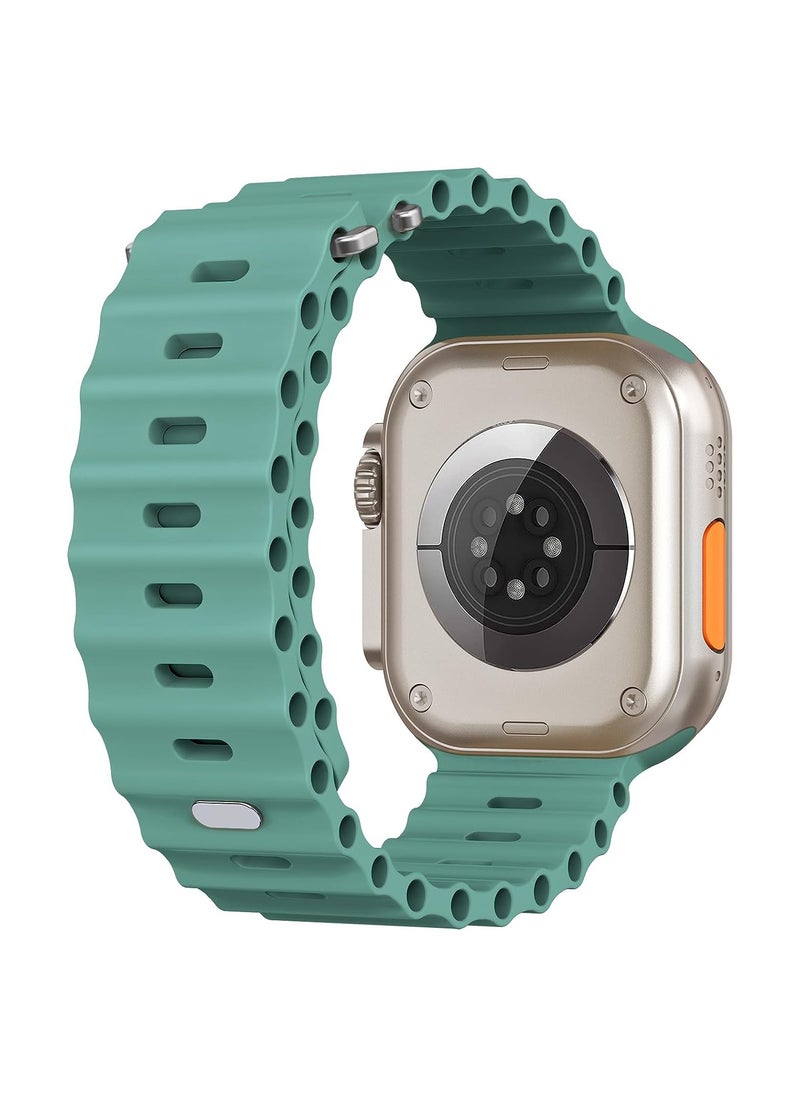 Color Fans - Soft Silicone Ocean Sports Strap Compatible Apple Watch 41mm 40mm 38mm for Men Women, Adjustible Watch Band for Apple Watch SE/Series 9/8/7/6/5/4/3/2/1 - Cactus - Image 1