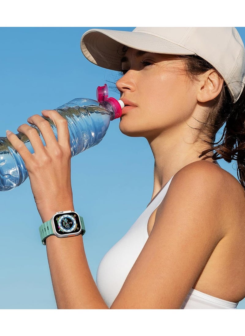 Color Fans - Soft Silicone Ocean Sports Strap Compatible Apple Watch 41mm 40mm 38mm for Men Women, Adjustible Watch Band for Apple Watch SE/Series 9/8/7/6/5/4/3/2/1 - Cactus - Image 1