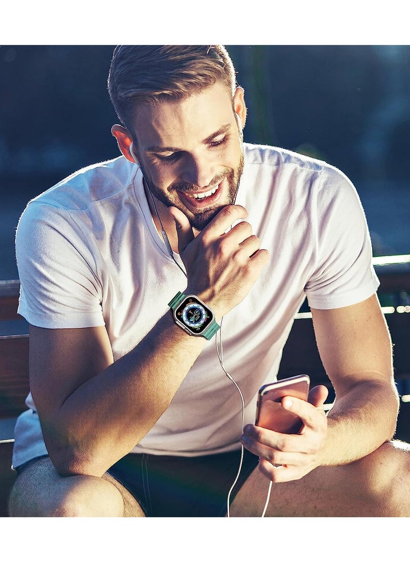 Color Fans - Soft Silicone Ocean Sports Strap Compatible Apple Watch 41mm 40mm 38mm for Men Women, Adjustible Watch Band for Apple Watch SE/Series 9/8/7/6/5/4/3/2/1 - Cactus - Image 1