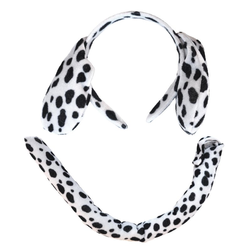 Squirrel Products Dalmatian Dog Headband Ears and Tail Costume Accessory Set Fits Adults and Kids - Image 2