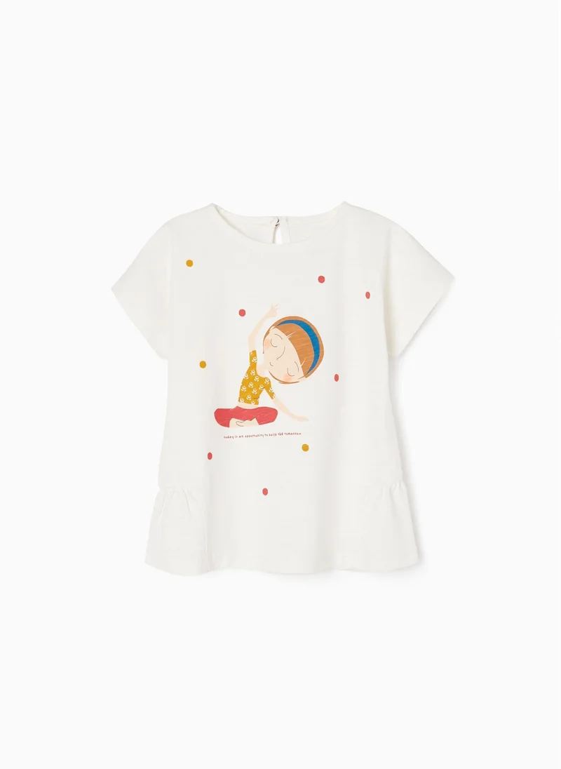 زيبي Zippy Cotton Ruffle T-Shirt For Baby Girl Yoga