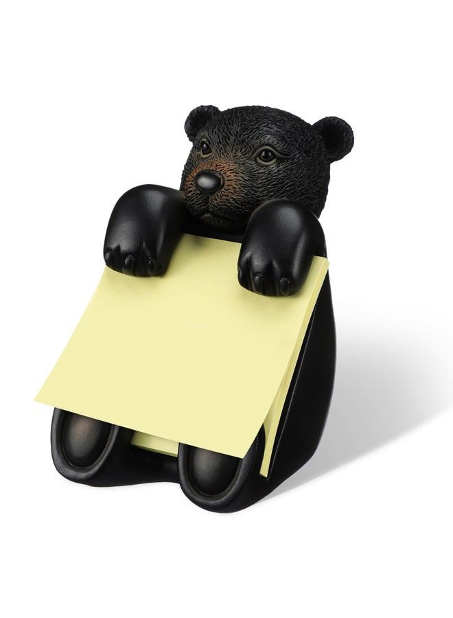 Chunful 3pcs Pop-up Note Dispenser Set Include Resign Black Bear Note Dispenser, 2 Pcs 3" x 3" Sticky for Office Desk Accessories - Image 1