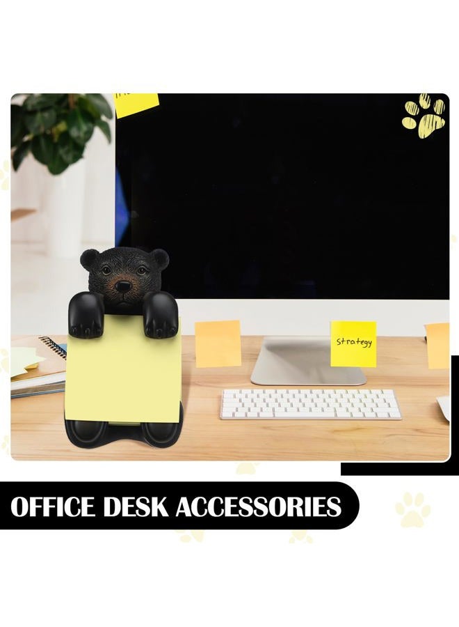Chunful 3pcs Pop-up Note Dispenser Set Include Resign Black Bear Note Dispenser, 2 Pcs 3" x 3" Sticky for Office Desk Accessories - Image 4