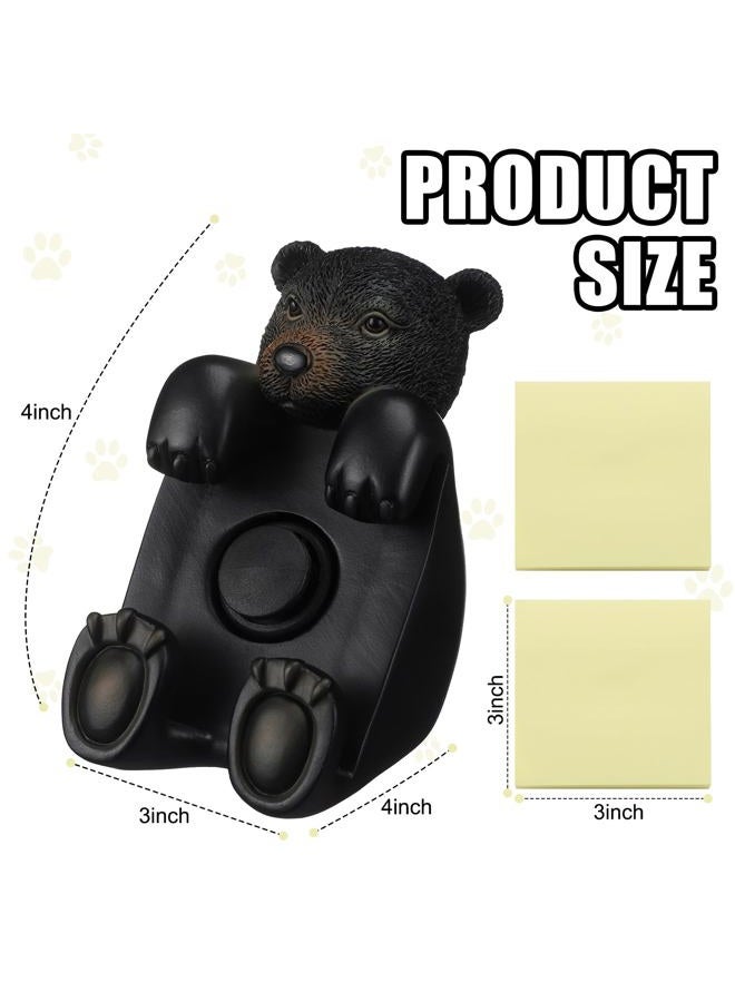 Chunful 3pcs Pop-up Note Dispenser Set Include Resign Black Bear Note Dispenser, 2 Pcs 3" x 3" Sticky for Office Desk Accessories - Image 2