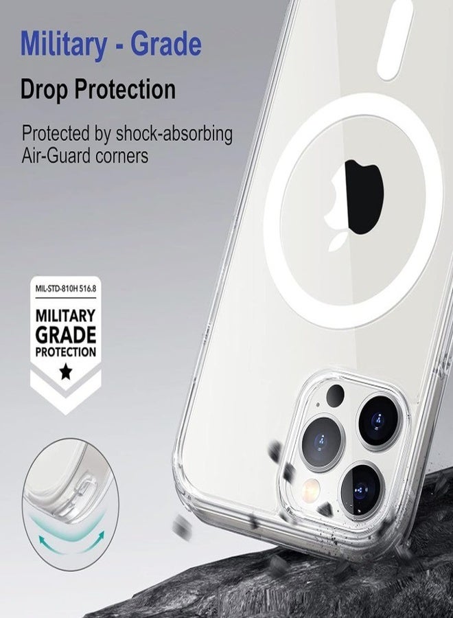 VR CREATIVE Premium Clear Magnetic Case for Apple iPhone 15 Pro (6.1-Inch) – MagSafe Compatible, Anti-Yellowing Slim Transparent Protective Phone Case - Image 3