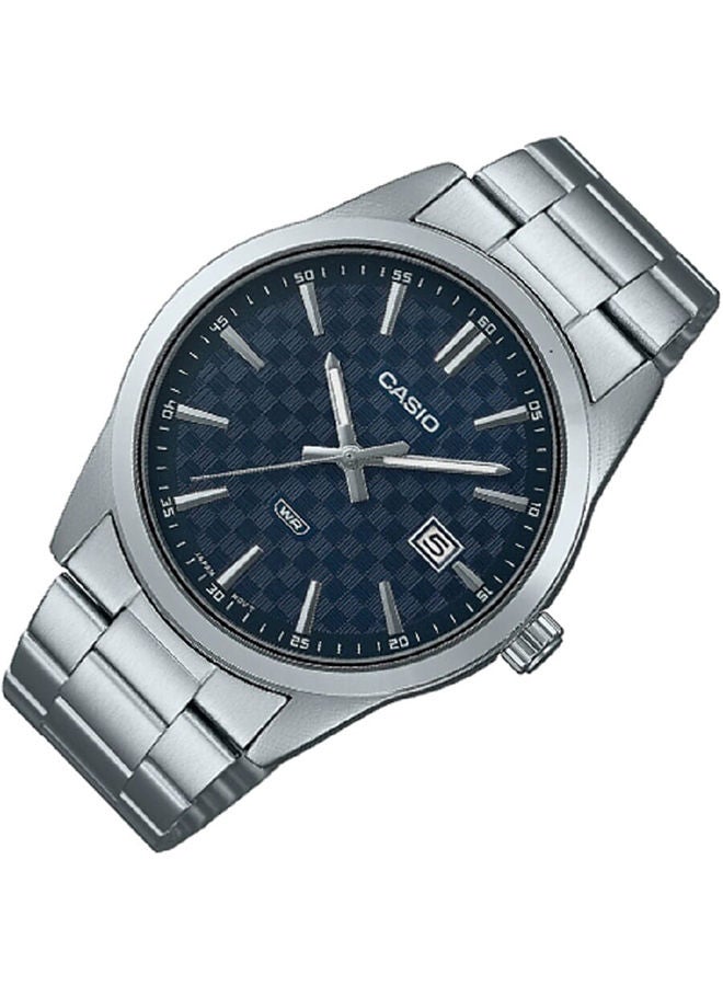CASIO Men Watch Analog Date Display Blue Dial Stainless Steel Band MTP-VD03D-2AUDF - Image 2