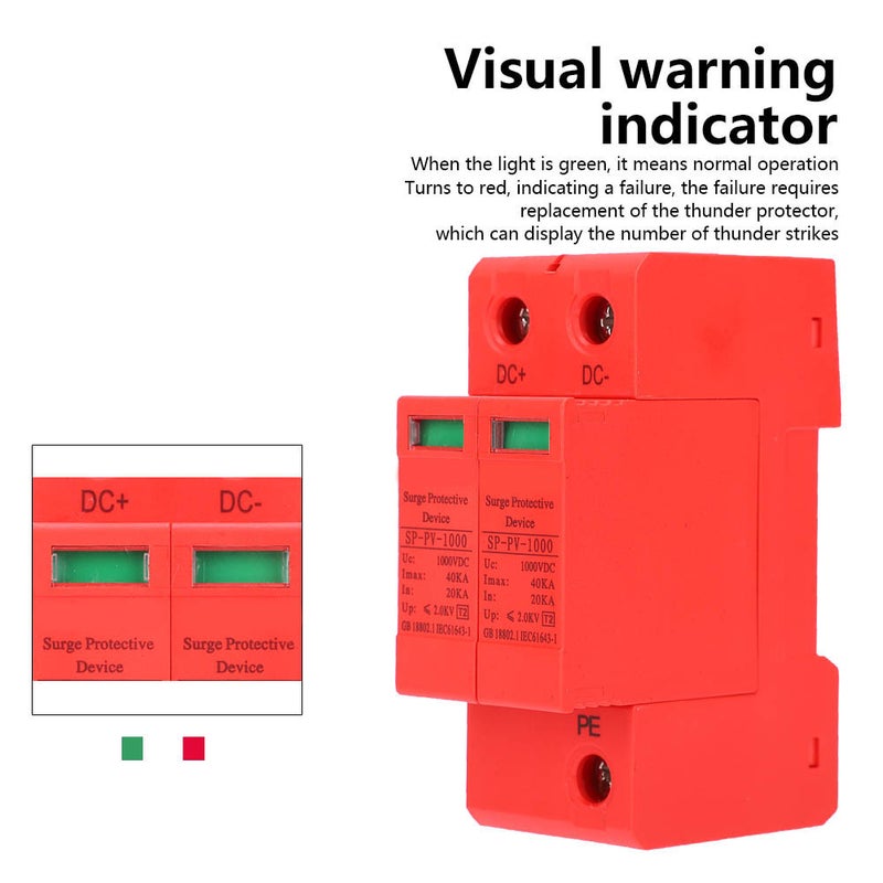 Surge Protection Device Photovoltaic AntiThunder Modular Appliances DC1000V 2P40KA - Image 2