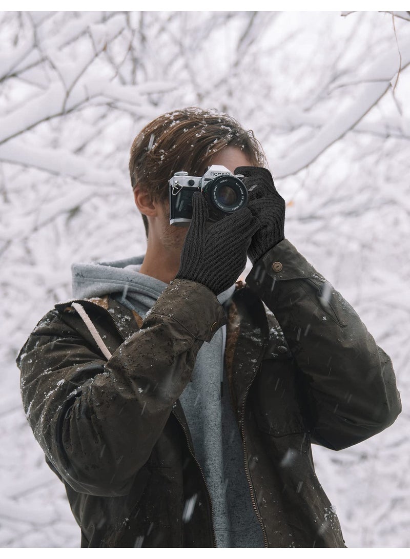 Warm Touch Screen Knit Gloves for Men and Women, Soft Elastic Lining, Perfect for Outdoor Use, 3 Pack - Image 5