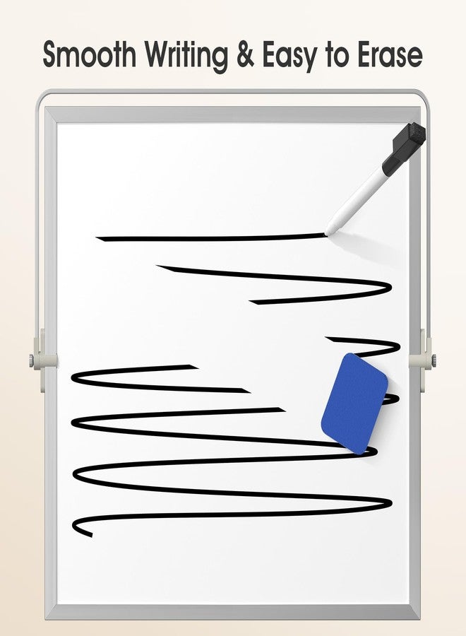 MaxGear White Board Dry Erase, 10" x 10" Small Dry Erase Board, Aluminium Frame White Board with Stands, Magnetic Double-Sided Mini Whiteboard for Drawing, Kitchen Grocery List, Memo - Image 5