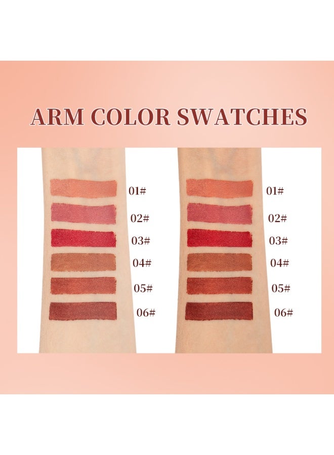 QiBest 6Pcs Mist Lipstick Set Lipstick & Lip Liner Multi Use Long Lasting Waterproof Non Drying Matte Lipsticks Set Orange Tea Brown Pumpkin Curry Jam Cinnamon 6 Colors (1.2gx6) - Image 5