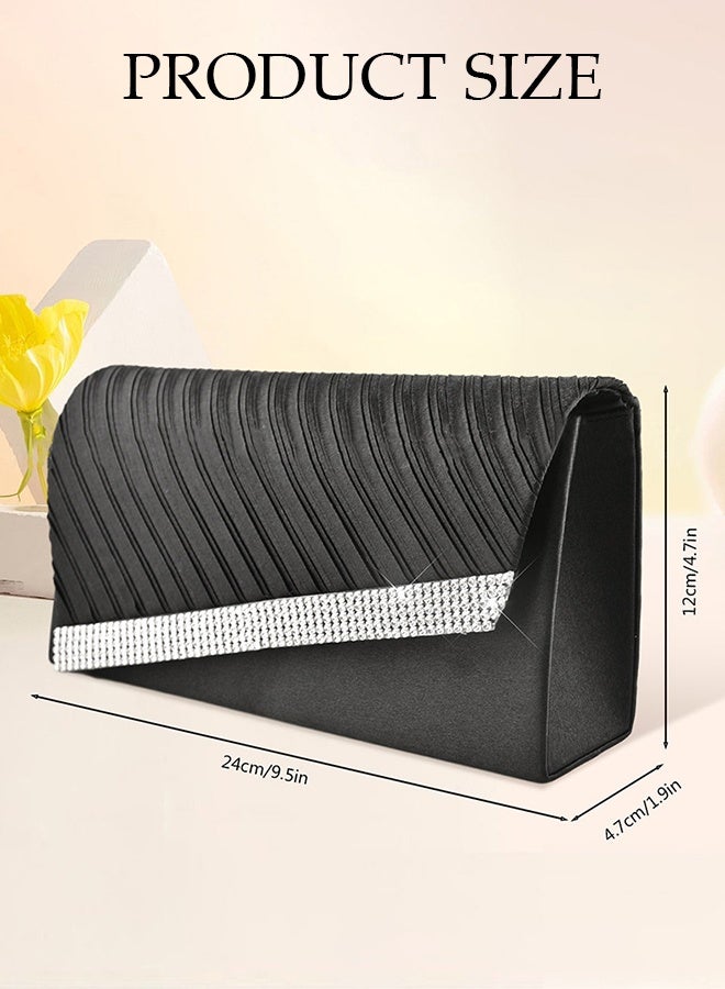 DUNISO Women Shiny Glitter Evening Clutch Crossbody Bag Envelope Handbag Chain Purse for Wedding Formal Cocktail Party PU Leather Wallet  - Image 2