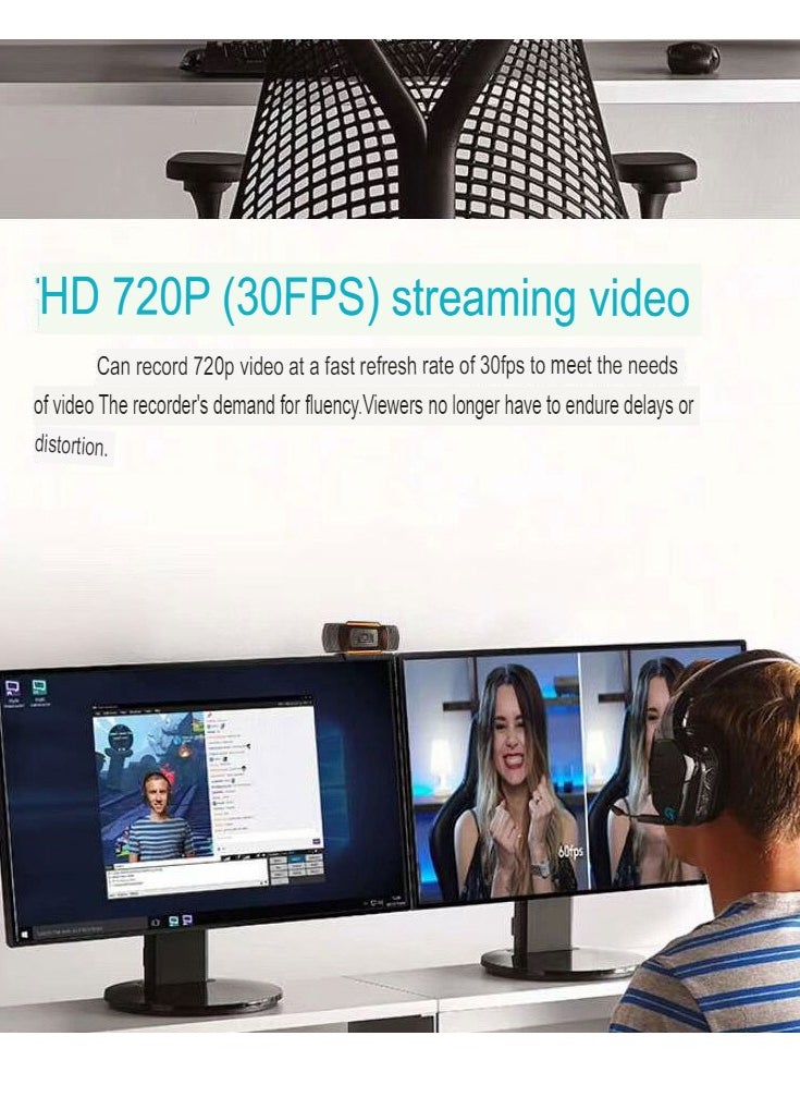 AROAQ - 1080p HD Webcam, Streaming Computer Web Camera with Wide View Angle, Convenient Multi-purpose USB Computer Camera, Pc Webcam for Video Calling Recording, ( B5-1080P【360 degree rotation】) - Image 1