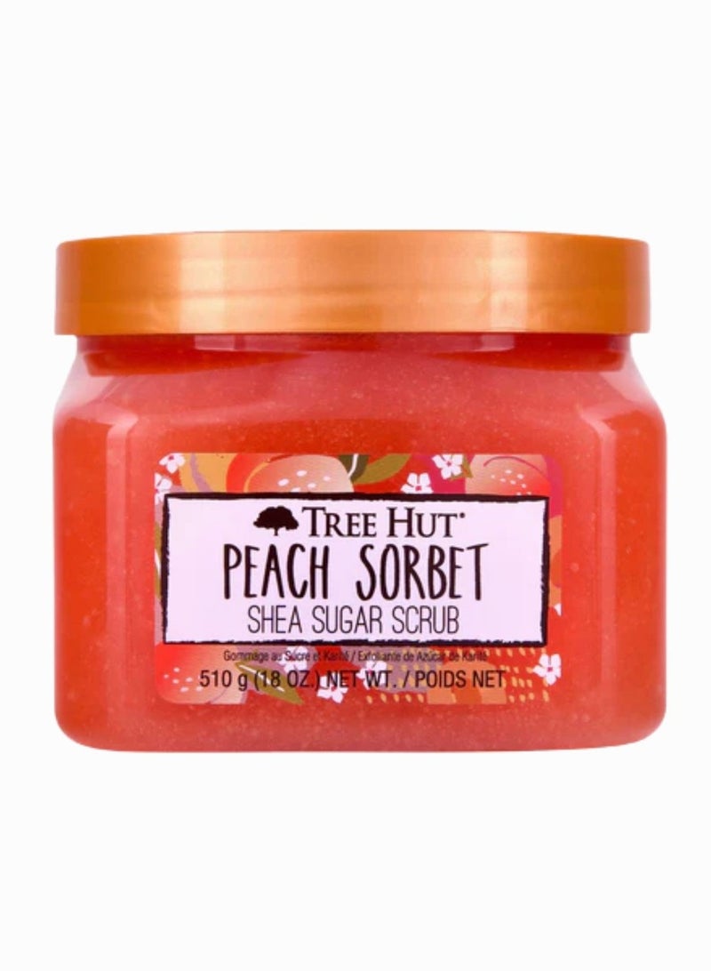 Tree Hut Peach Sorbet Shea Sugar Scrub 510g - Image 1