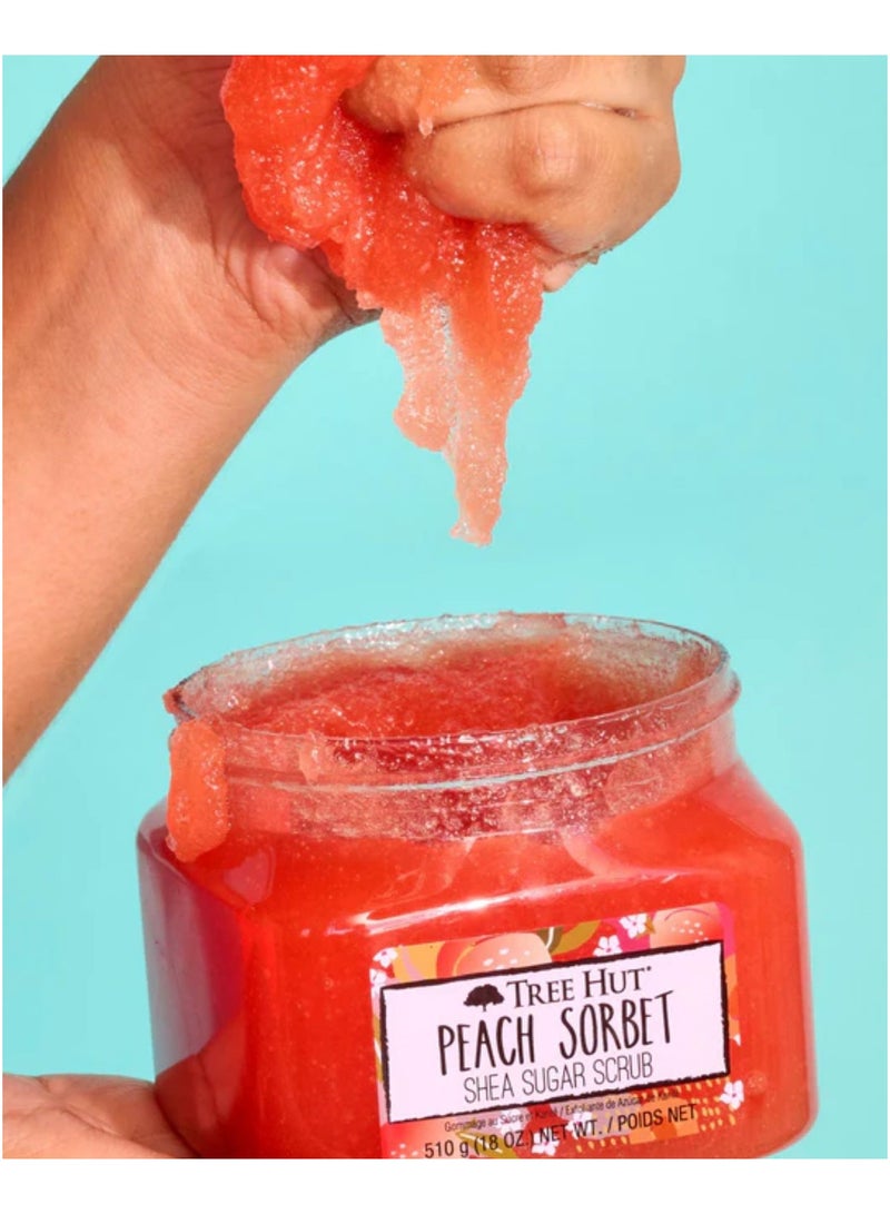 Tree Hut Peach Sorbet Shea Sugar Scrub 510g - Image 2