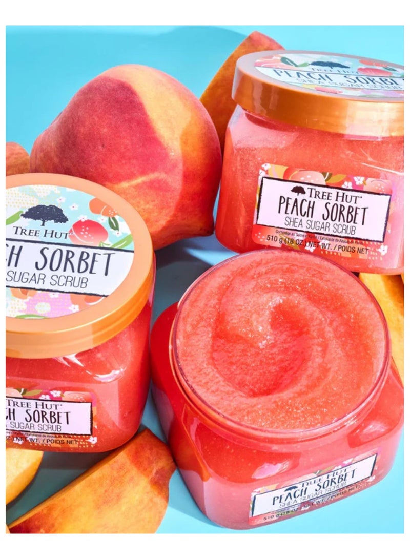 Tree Hut Peach Sorbet Shea Sugar Scrub 510g - Image 4