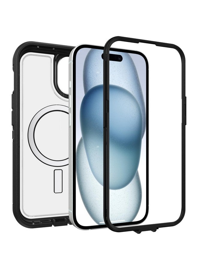 Otterbox OtterBox iPhone 16e, 15, 14, & 13 Defender Series XT Clear Case - Dark Side (Black/Clear), screenless, Rugged, Snaps to MagSafe, Lanyard Attachment  - Image 4
