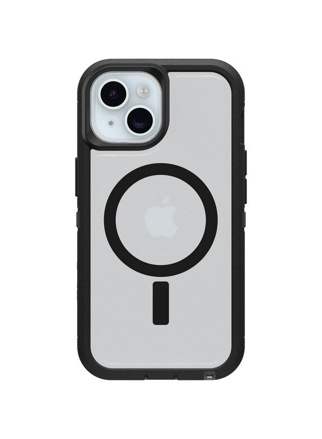 Otterbox OtterBox iPhone 16e, 15, 14, & 13 Defender Series XT Clear Case - Dark Side (Black/Clear), screenless, Rugged, Snaps to MagSafe, Lanyard Attachment  - Image 1