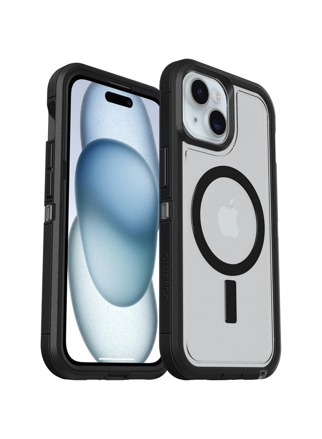 Otterbox OtterBox iPhone 16e, 15, 14, & 13 Defender Series XT Clear Case - Dark Side (Black/Clear), screenless, Rugged, Snaps to MagSafe, Lanyard Attachment  - Image 5